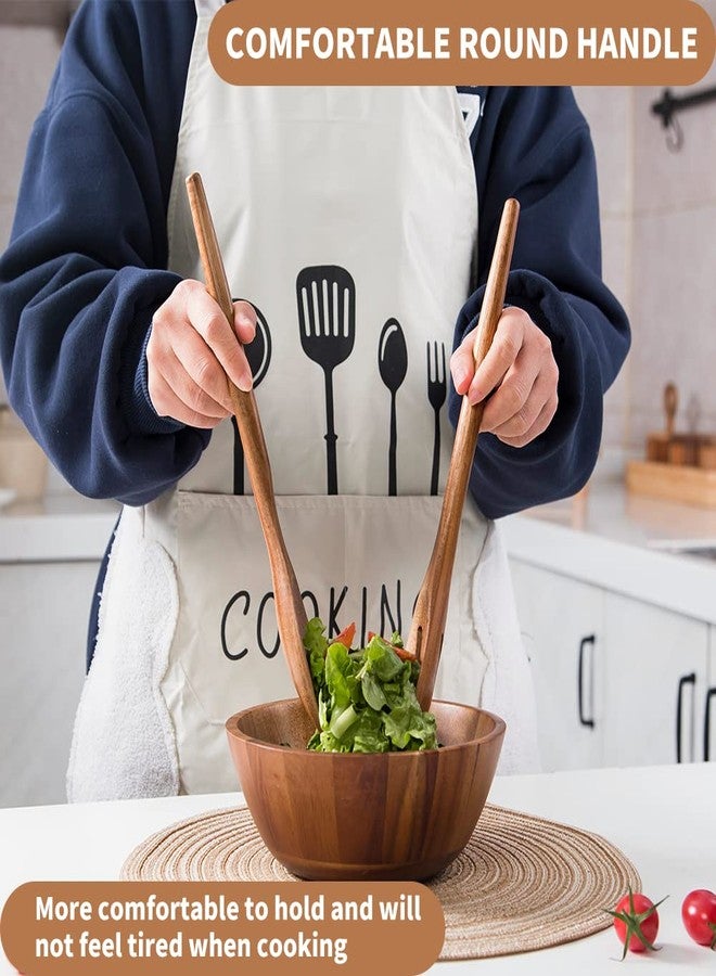 Decent Vrvege أدوات مطبخ خشبية أنيقة للطبخ، طقم من 3 قطع، أدوات مطبخ خشبية، طقم ملاعق وملاعق مسطحة من خشب الأكاسيا مقاس 12 بوصة، أدوات طبخ آمنة لأواني الطهي غير اللاصقة، سهلة الاستخدام - Image 5